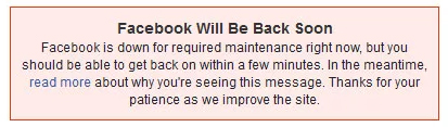 Facebook 3-13-19 epic fail error message